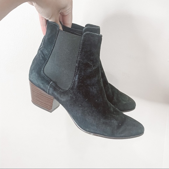 Sam Edelman black suede leather ankle booties